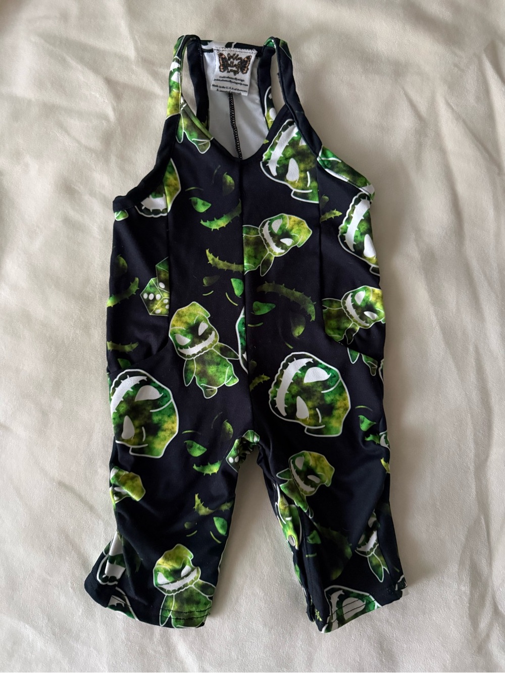 Baby Green & Black Graphic One-Piece Jumper